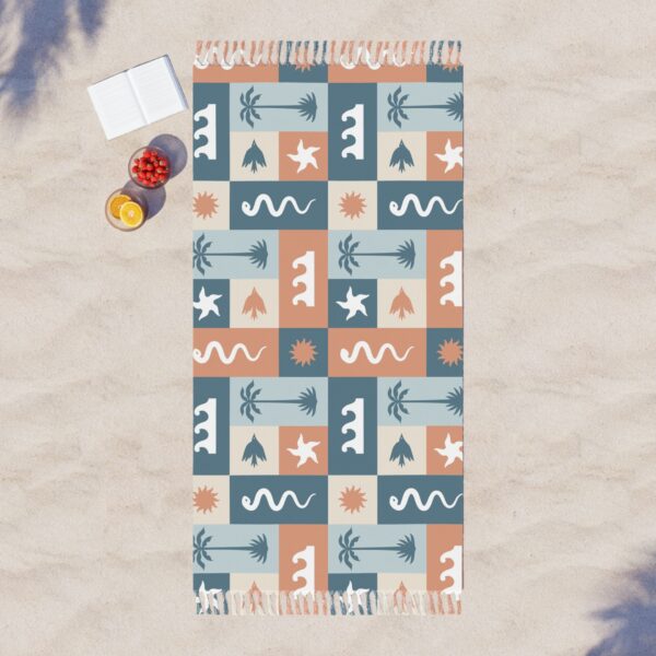 Boho Beach Towel - Vibrant Coastal Design - Perfect for Summer, Pool Parties, Beach Days, and Picnics - Image 3