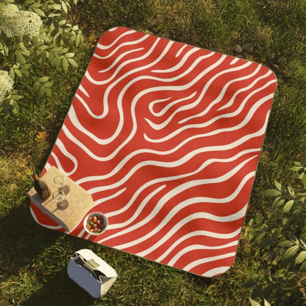 Red and White Picnic Blanket - Image 2