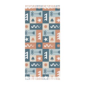 Boho Beach Towel - Vibrant Coastal Design - Perfect for Summer, Pool Parties, Beach Days, and Picnics