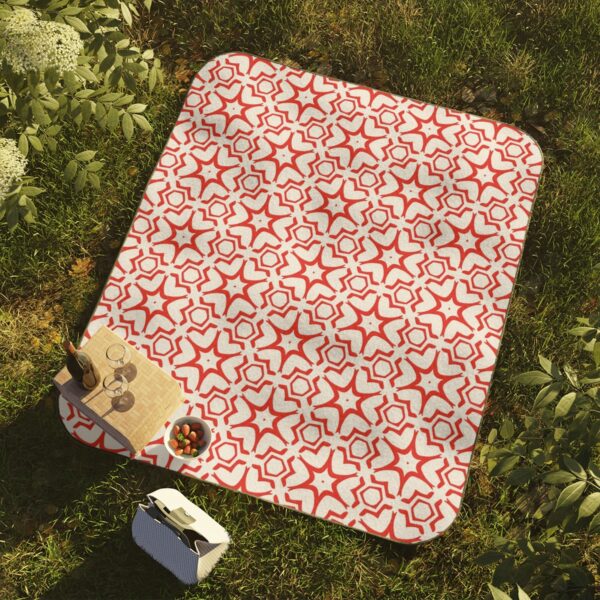 Red and White Picnic Blanket - Image 4