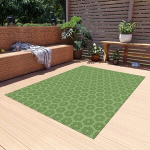 Geometric Green Outdoor Area Rug