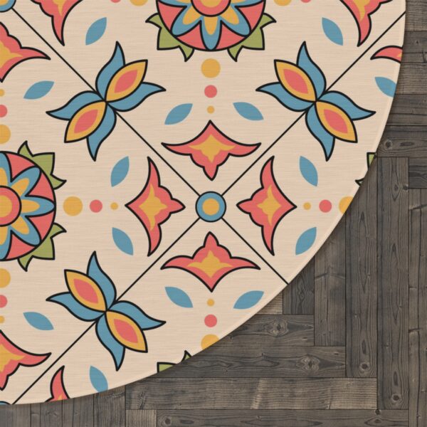 Patchwork Flower Round Rug - Image 3