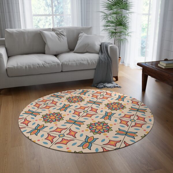 Patchwork Flower Round Rug - Image 2