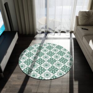 Ornate Global Pattern Round Rug