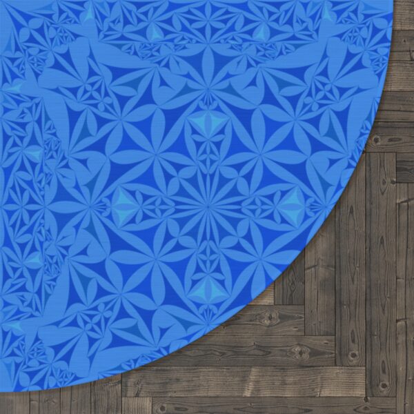 Elegant Royal Blue Round Rug - Image 3