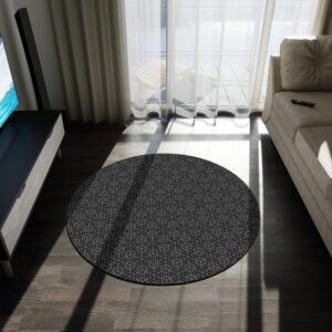 Jet Black Round Rug