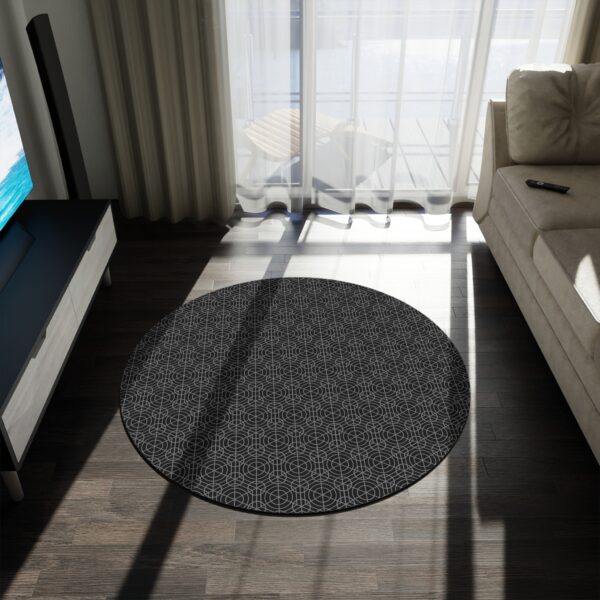 Jet Black Round Rug