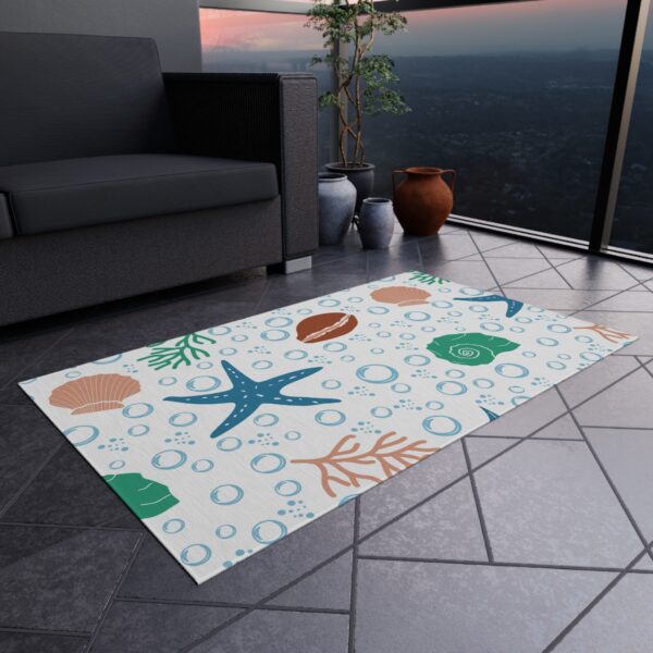Coastal Shell and Starfish Patio Mat - Image 3