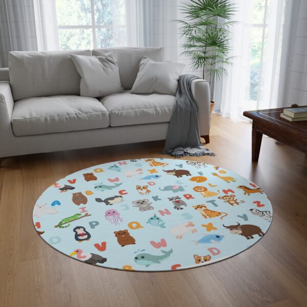 Educational Animal Alphabet Round Rug - Image 2