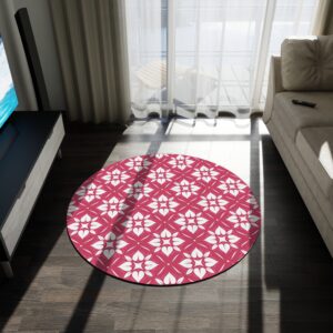 Feminine Floral Round Rug
