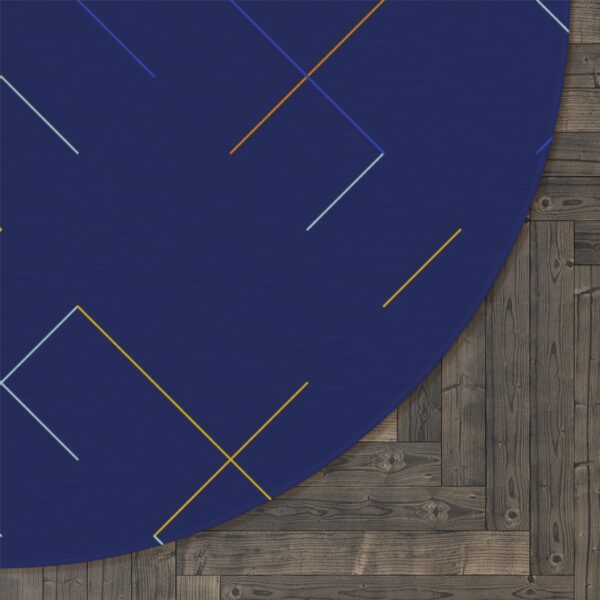 Rich Blue Solid Round Rug - Image 3