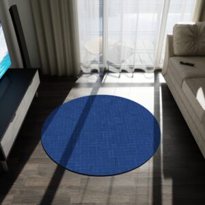 Sophisticated Blue Round Rug
