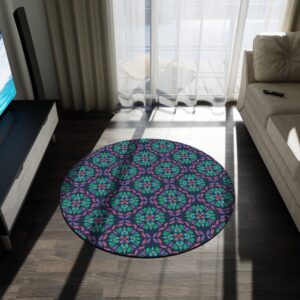 Jewel Toned Round Rug