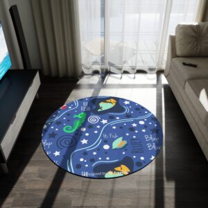 Whimsical Seahorse Round Rug
