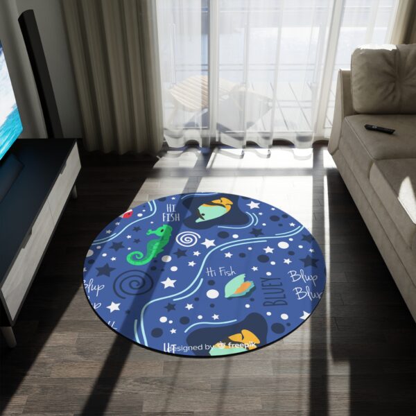 Whimsical Seahorse Round Rug