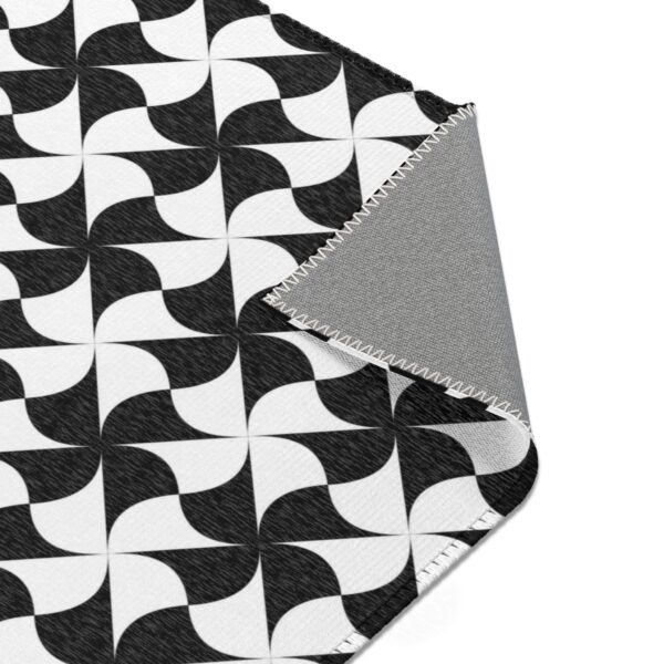 Black and White Pinwheel Outdoor Rug - Image 3