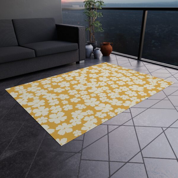 Mustard Yellow Daisy Outdoor Rug - Image 5