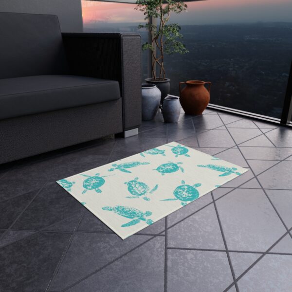 Coastal Turtle Print Patio Mat - Image 2