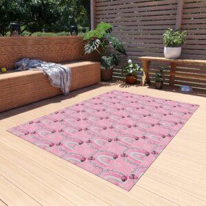 Love & Rainbows Outdoor Area Rug