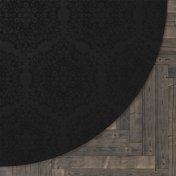 Sleek Black Round Accent Rug - Image 3