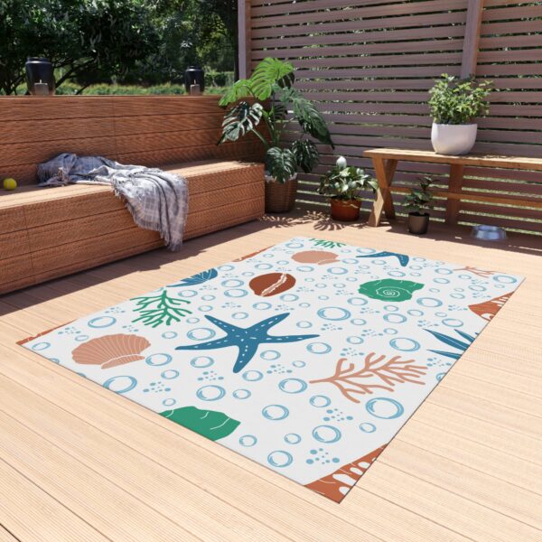 Coastal Shell and Starfish Patio Mat