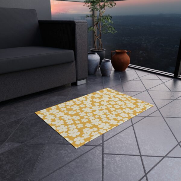Mustard Yellow Daisy Outdoor Rug - Image 2