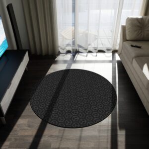 Granite black Round Area Mat