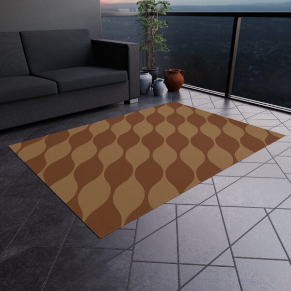 Brown Wavy Pattern Outdoor Rug - Image 2