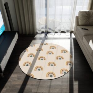 Minimalist Rainbow Arch Round Rug