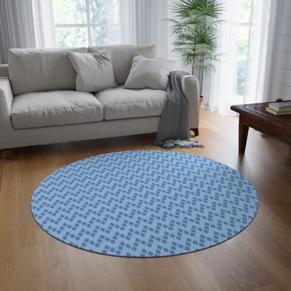 Modern Zigzag Blue Round Rug - Image 2