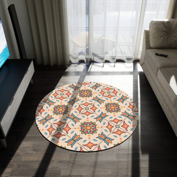 Patchwork Flower Round Rug