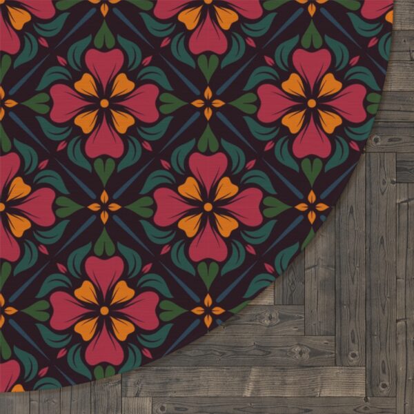 Vintage Tile Look Round Rug - Image 3