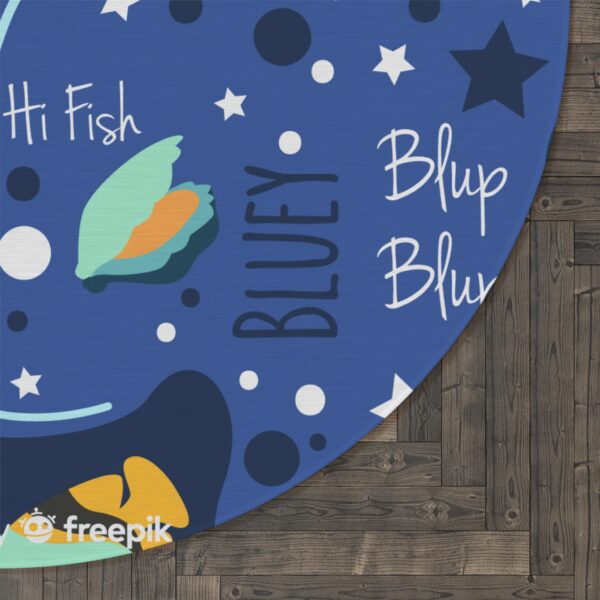 Whimsical Seahorse Round Rug - Image 3