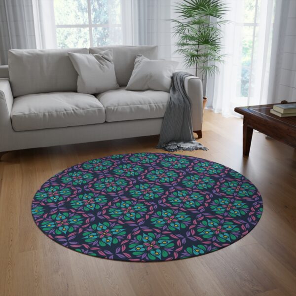 Jewel Toned Round Rug - Image 2
