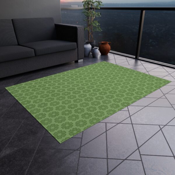 Geometric Green Outdoor Area Rug - Image 3