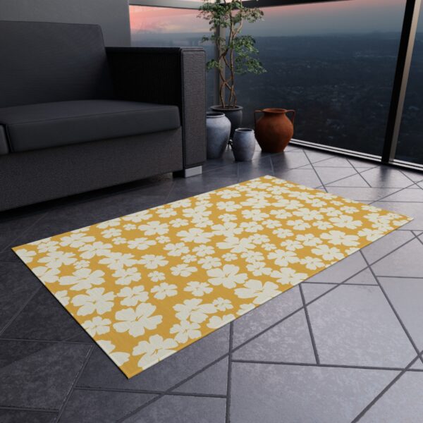 Mustard Yellow Daisy Outdoor Rug - Image 3