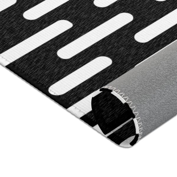 Black and White Capsule Pattern Outdoor Rug - Image 4