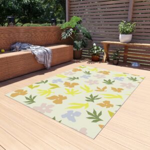 Modern Botanical Silhouette Patio Mat