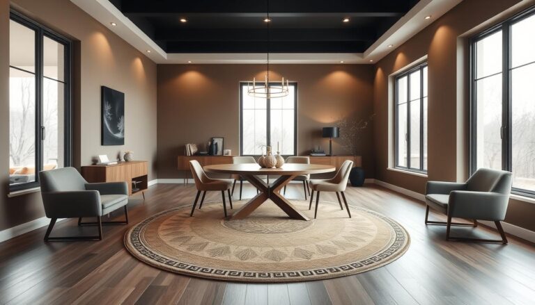 Dining Room Decor With Round Rug
