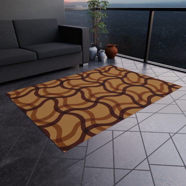 Brown Waves Outdoor Rug - Image 2