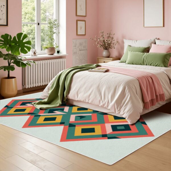 Retro Geometric Pattern Rug - Image 3
