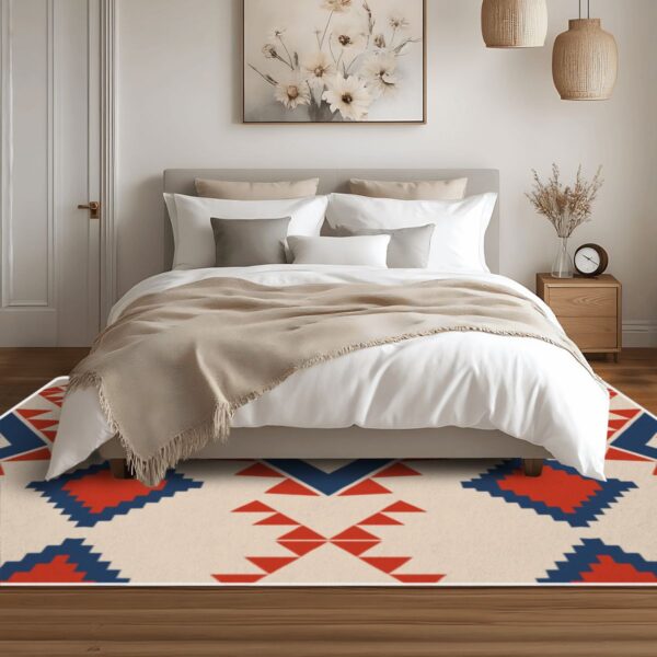 Red and Blue Tribal Rug - Image 5