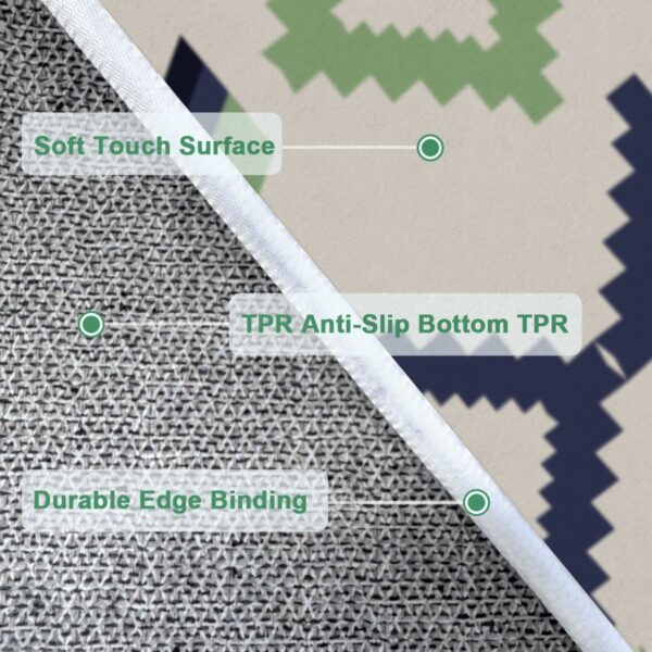 Blue and Green Tribal Pattern Rug - Image 5