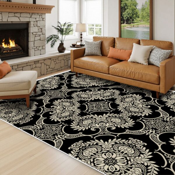 Elegant Damask Pattern Rug - Image 4