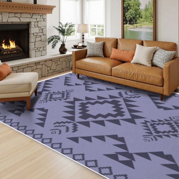 Lavender Tribal Geometric Rug - Image 4