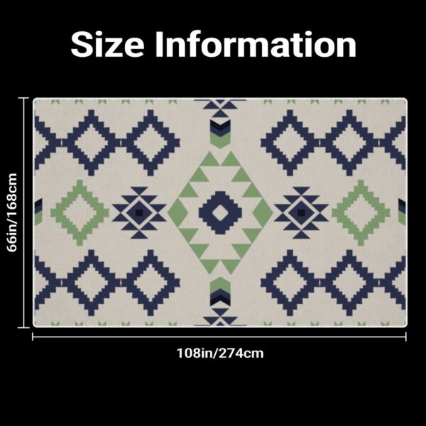 Blue and Green Tribal Pattern Rug - Image 6