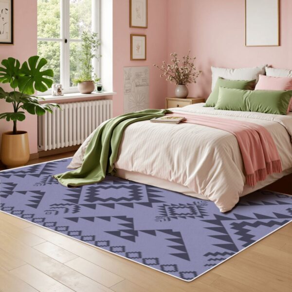 Lavender Tribal Geometric Rug - Image 3