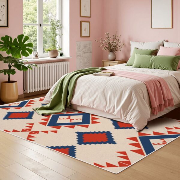Red and Blue Tribal Rug - Image 3