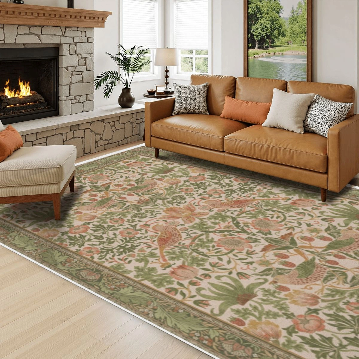 Willow & Wren Tapestry Sage & Rose Rug - Image 6
